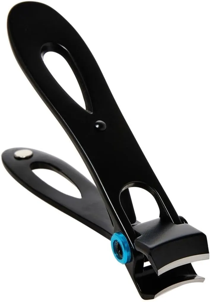 Spa-Rific 3pc Nano File and Ultra Wide Jaw Nail Clipper Set: Glass Nail Files with Large Nail Clipper and Metal Case Kit - Crystal Fingernail Manicure and Pedicure Tools - Blue Teal Ombre