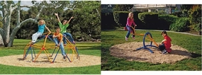 Space Dome Climber – Rust and UV Resistant Steel – 1000 lb. Capacity & Gym Dandy Teeter-Totter Home Seesaw Playground Set TT-210, Multi Colored, 37.00 x 31.00 x 85.50 inches