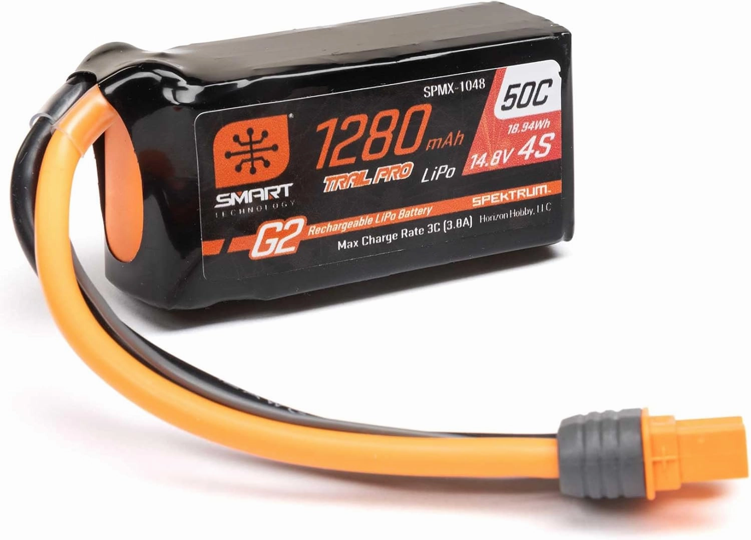 Spektrum Accessories Smart G2 Trail Pro 1280 mAh 4S 14.8V 50C LiPo w/ IC3, SPMX-1048