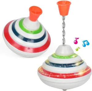 Spinning Top for Kids, music light up peg tops LED Light Up Top Toys Music Gyro Toy Flashing Gyrator Birthday Halloween Toys Gifts for Kids Children Party spinning top led toys Favors flashing gyro