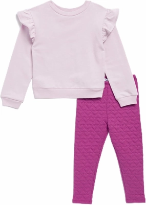 Splendid Baby Girl's Hibiscous Hearts Ls Set, Primrose