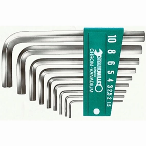Stahlwille 96431501 9-Piece Hexagon Key Wrench Set, T-Handle for Socket Head Screws, Chrome Vanadium, Nickel-Plated, Made in Germany