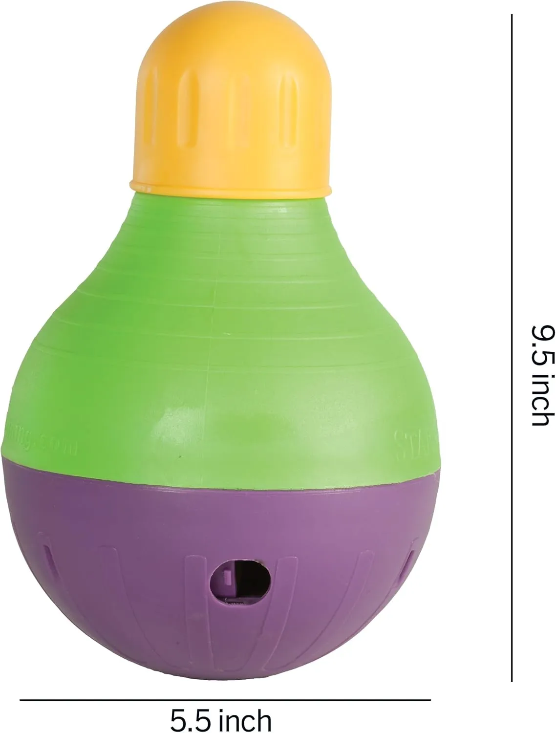 Starmark Bob-A-Lot Interactive Dog Pet Toy, Large, Yellow/Green/Purple