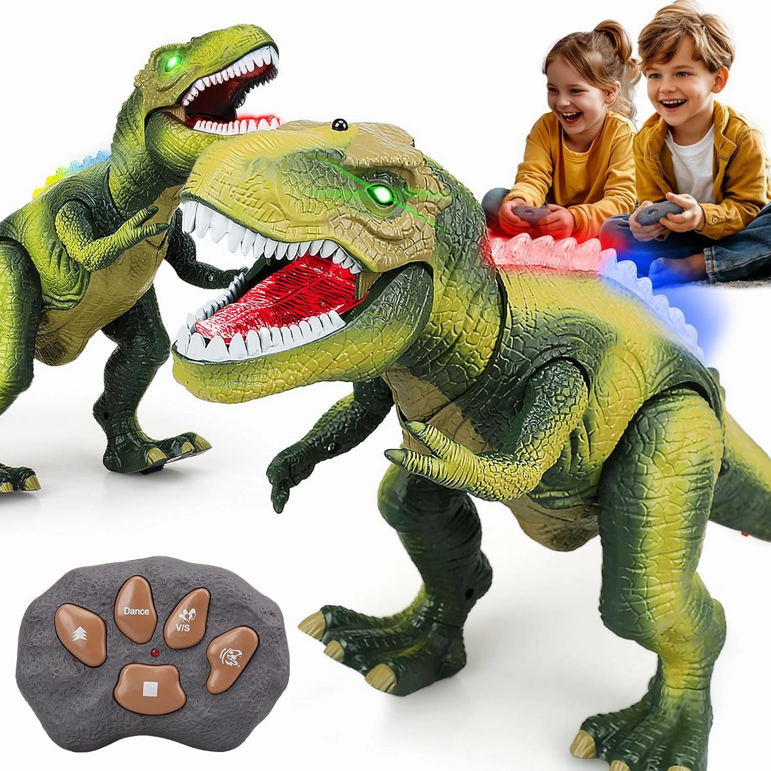 STEAM Life Remote Control Dinosaur Toys,Robot Walking & Dancing Dinosaur with Light and Realistic Roaring Sound, Electronic Steam Toy, Birthday Gift for Kids
