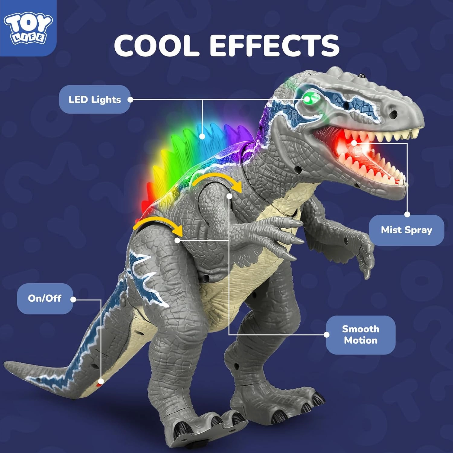 STEAM Life Remote Control Dinosaurs for Kids 3-12, LED Light Up Dinosaurs, Velociraptor Robot Toy