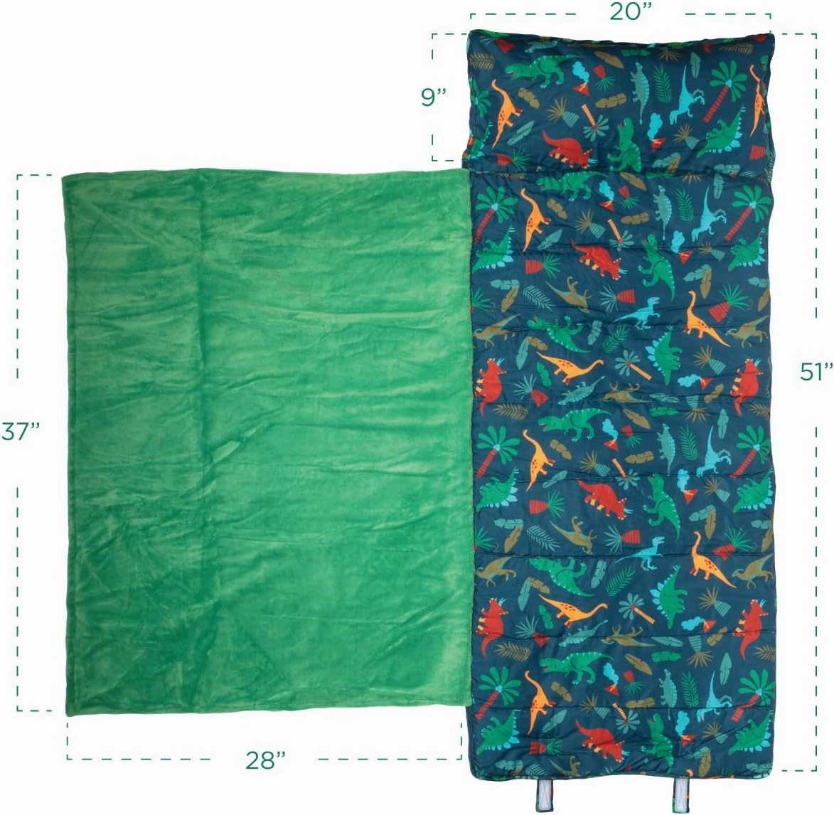 Stephen Joseph, Toddler All Over Print Nap Mat with Soft Blanket and Removable Pillow for Boys & Girls, Kids Sleeping Bag for Elementary, Daycare, Preschool with Carry Handle