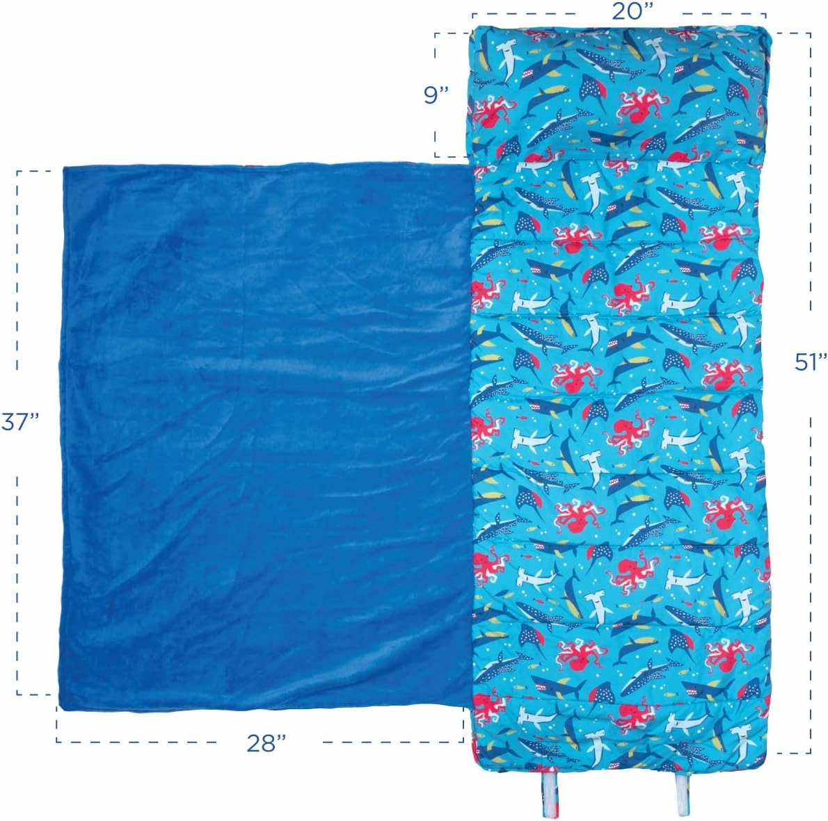 Stephen Joseph, Toddler All Over Print Nap Mat with Soft Blanket and Removable Pillow for Boys & Girls, Kids Sleeping Bag for Elementary, Daycare, Preschool with Carry Handle