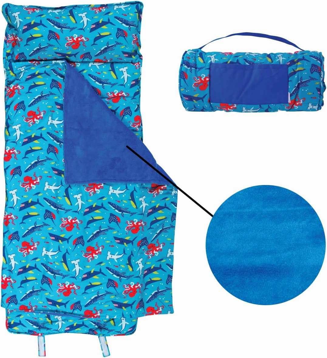 Stephen Joseph, Toddler All Over Print Nap Mat with Soft Blanket and Removable Pillow for Boys & Girls, Kids Sleeping Bag for Elementary, Daycare, Preschool with Carry Handle
