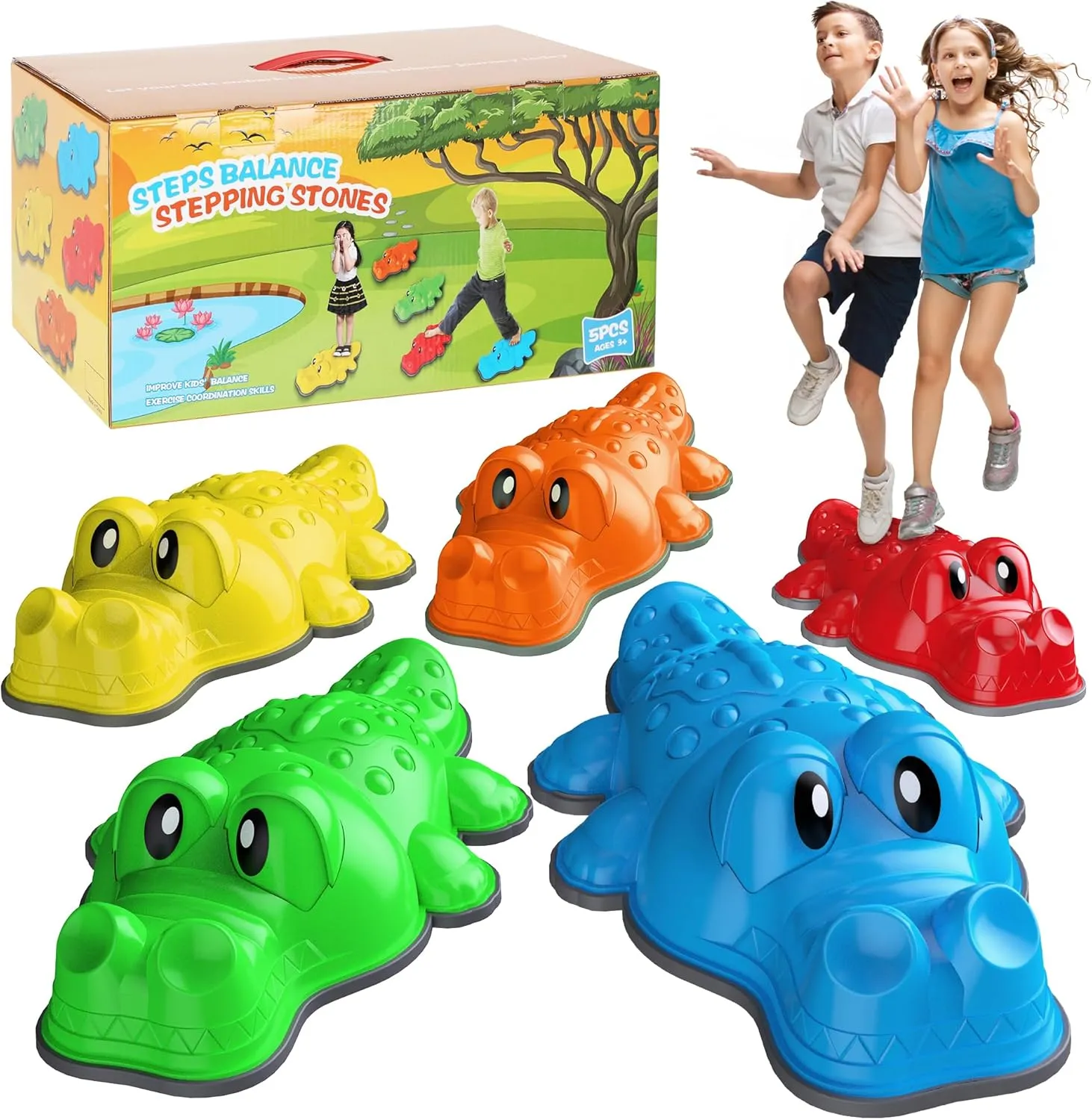 Stepping Stones for Kids,Non-Slip Turtle Jumping Balance Rocks Toys for Toddlers Outdoor Indoor Play Gift,Sensory Obstacle Course Coordination Game for Age 3-8 
