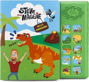 Steve and Maggie Sing-Alongs 10 Button Sound Book Dinosaur Toys Learning & Education Toys Interactive Baby Books for Toddlers 3-8 Gifts for Boys & Girls (Dinosaur)