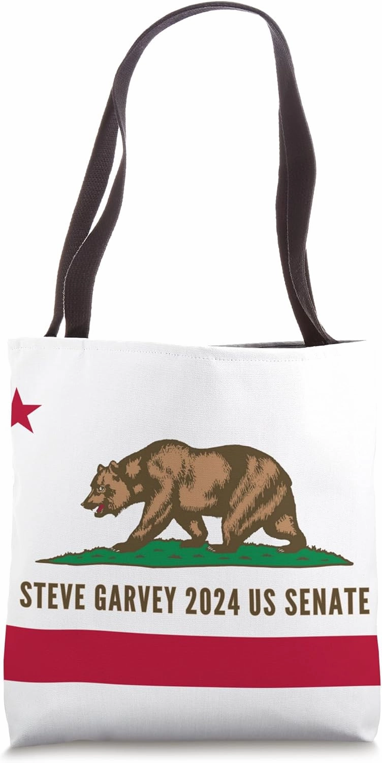 Steve Garvey California Senate 2024 CA State Flag Bear Tee Tote Bag