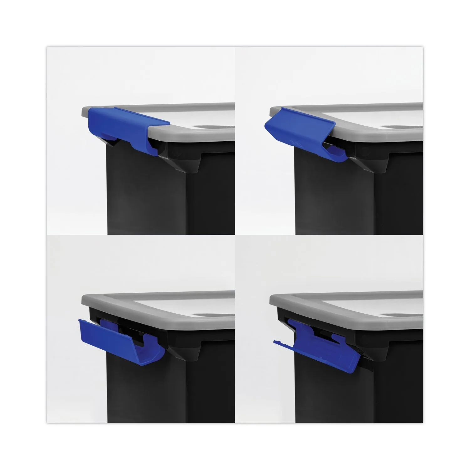Storex Portable File Tote With Locking Handles, Letter/legal Files, 18.5" X 14.25" X 10.88", Black/silver