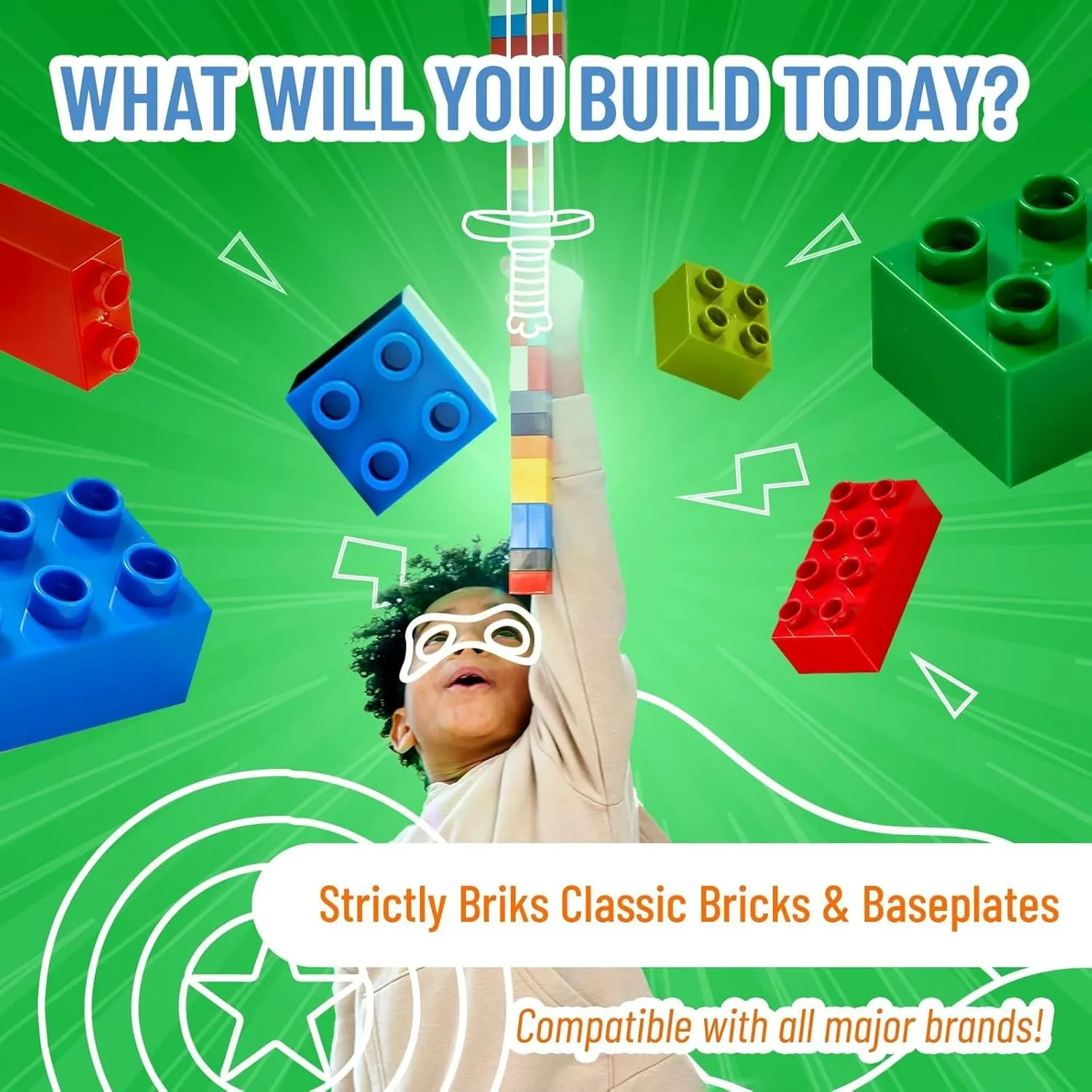 Strictly Briks Building Blocks Road Plates 10" x 10", 4 Pack City Road Classic Baseplates for Highway Bridge, Street, Race Track, Compatible with All Major Brands (2 Straight, 2 Curved, 30 Stackers)