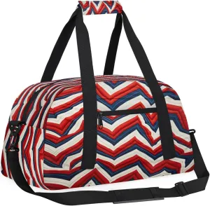 Stripes Wavy Kids Overnighter Duffel Bags for Boys, Carry-On Size Sports Gym Bag with Front Zipper Pocket for School Practice or Overnight Travel Weekender Sleepover Tote Bag