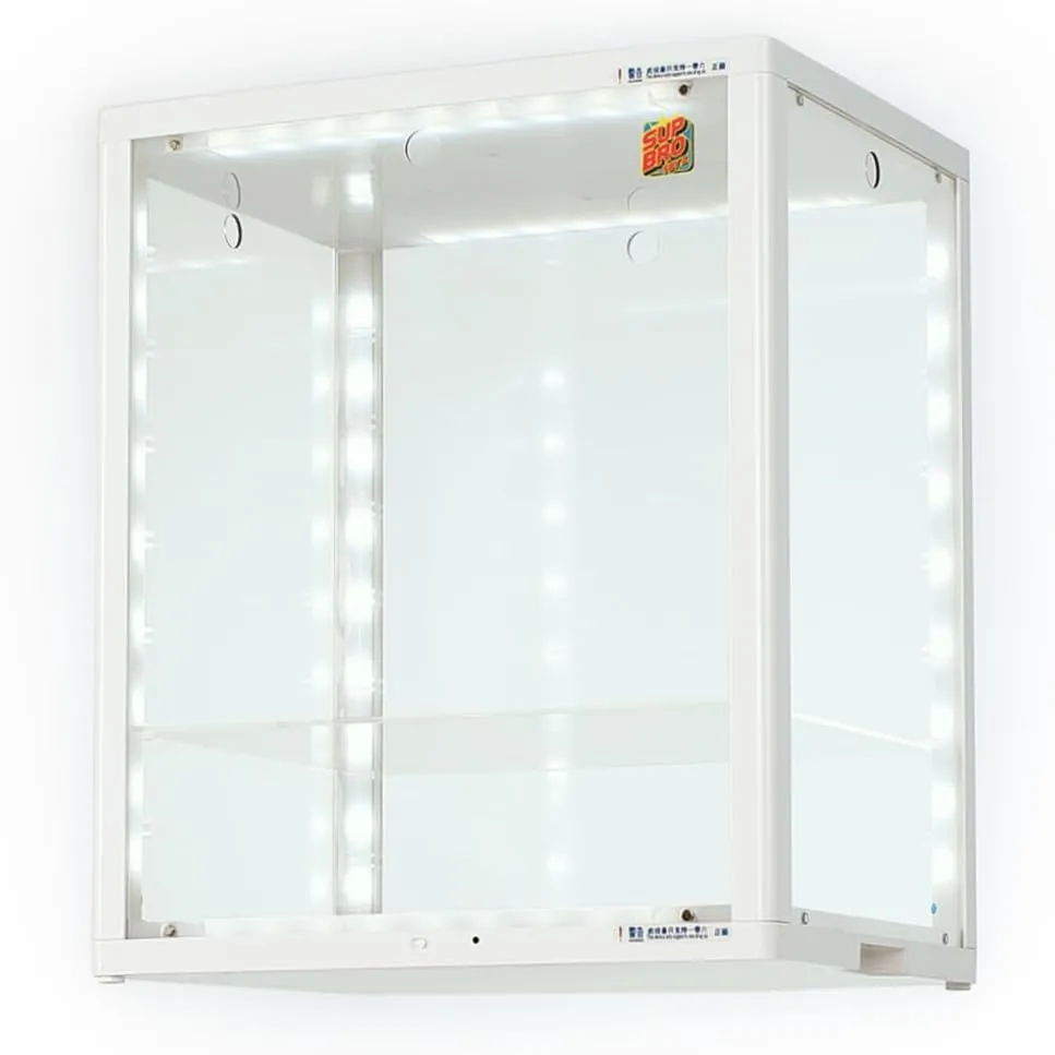 SupBro Led Clear Acrylic Display Box - Voice Control - Easy to Assemable Display Case, Stackable Show Case for Action Figures Toys, Collectibles Storage- ( 16.5 x 12.6 x 19.7inch (1pack), White)