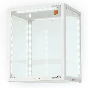 SupBro Led Clear Acrylic Display Box - Voice Control - Easy to Assemable Display Case, Stackable Show Case for Action Figures Toys, Collectibles Storage- ( 16.5 x 12.6 x 19.7inch (1pack), White)