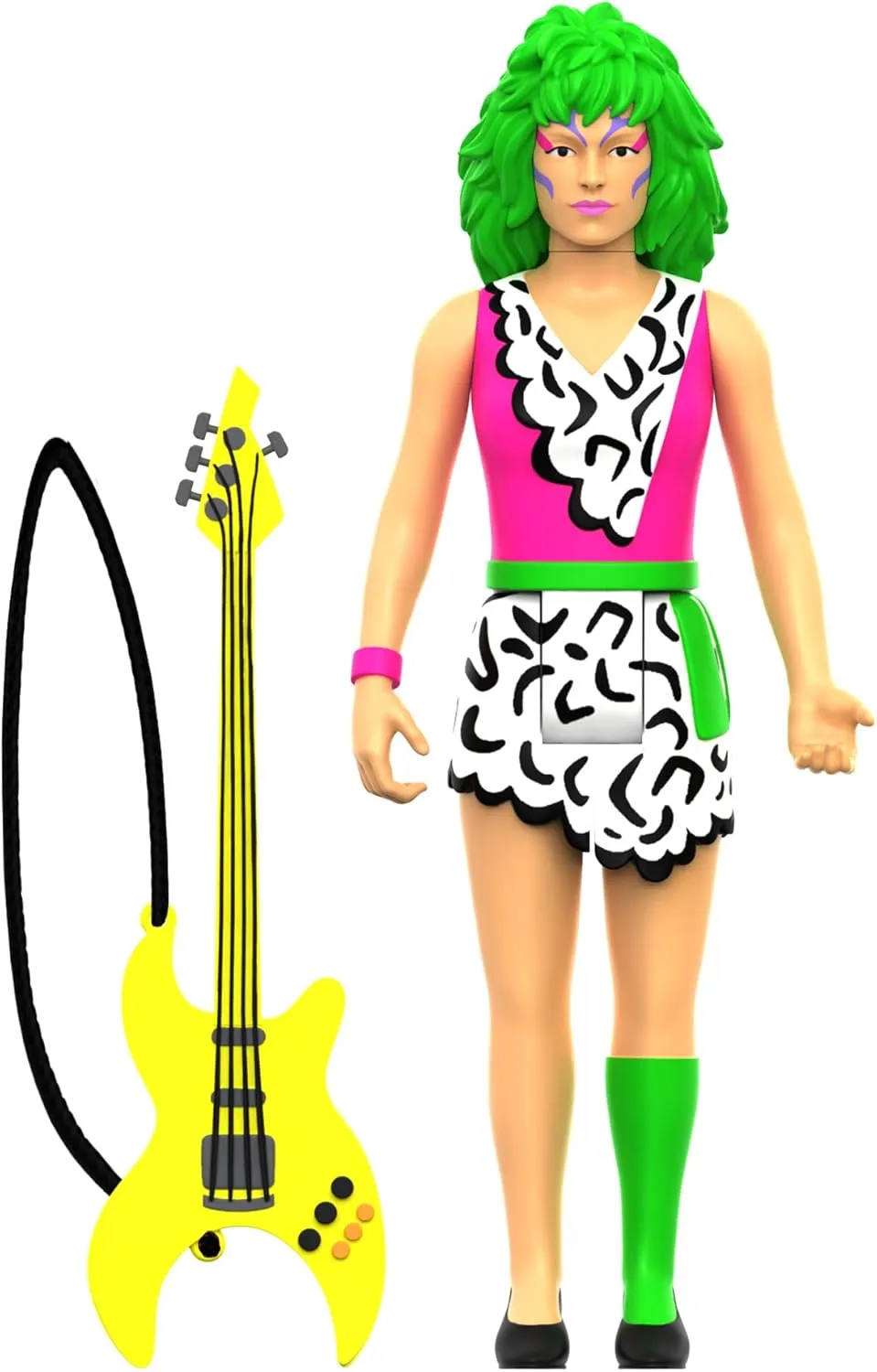 Super7 Jem and The Holograms Pizzaz (Neon) - 3.75" Jem and The Holograms Action Figure with Accessory Classic Music Collectibles and Retro Toys
