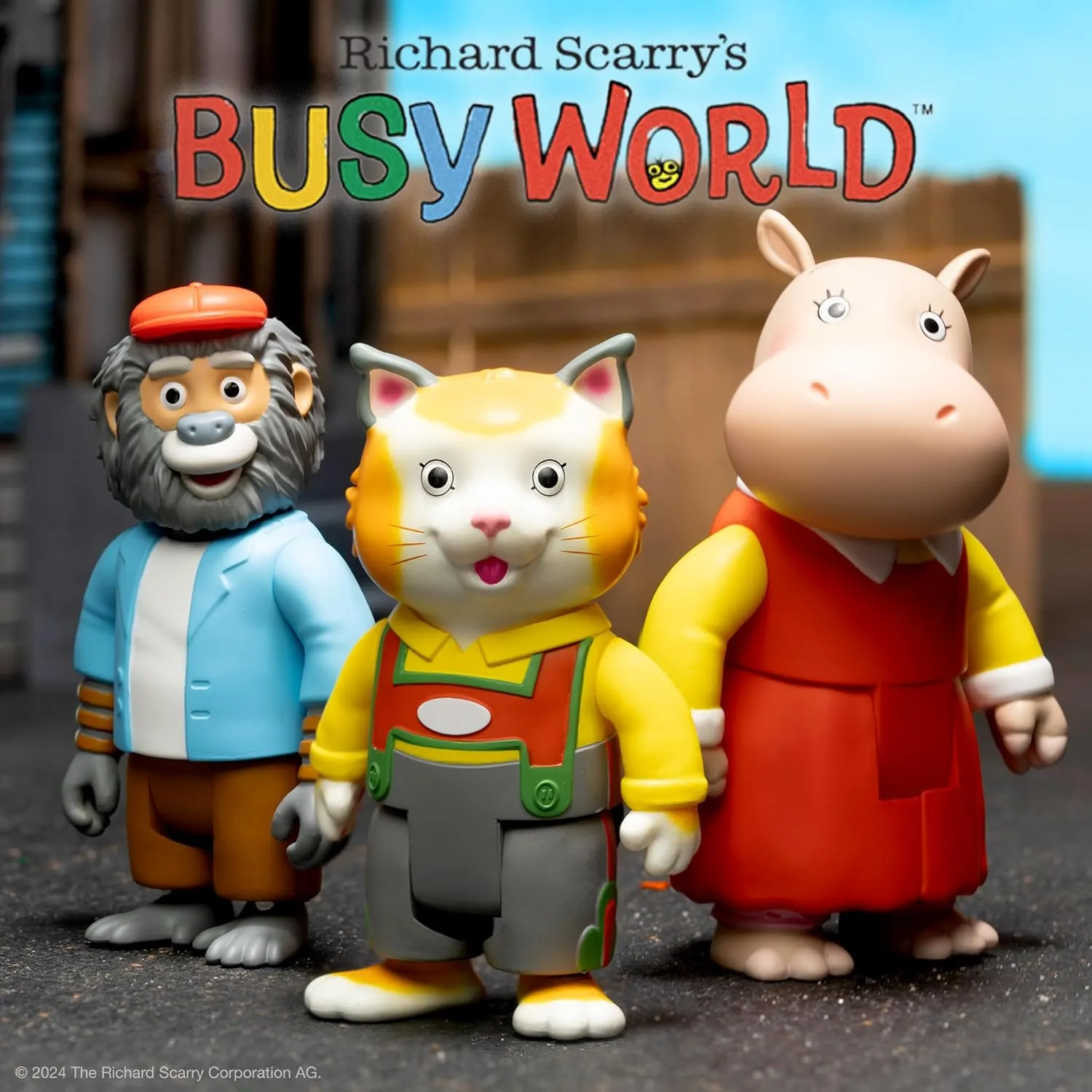 Super7 Richard Scarry Huckle Cat and Lowly Worm - 3.75" Richard Scarry Books Action Figure with Accessory Collectibles and Retro Toys