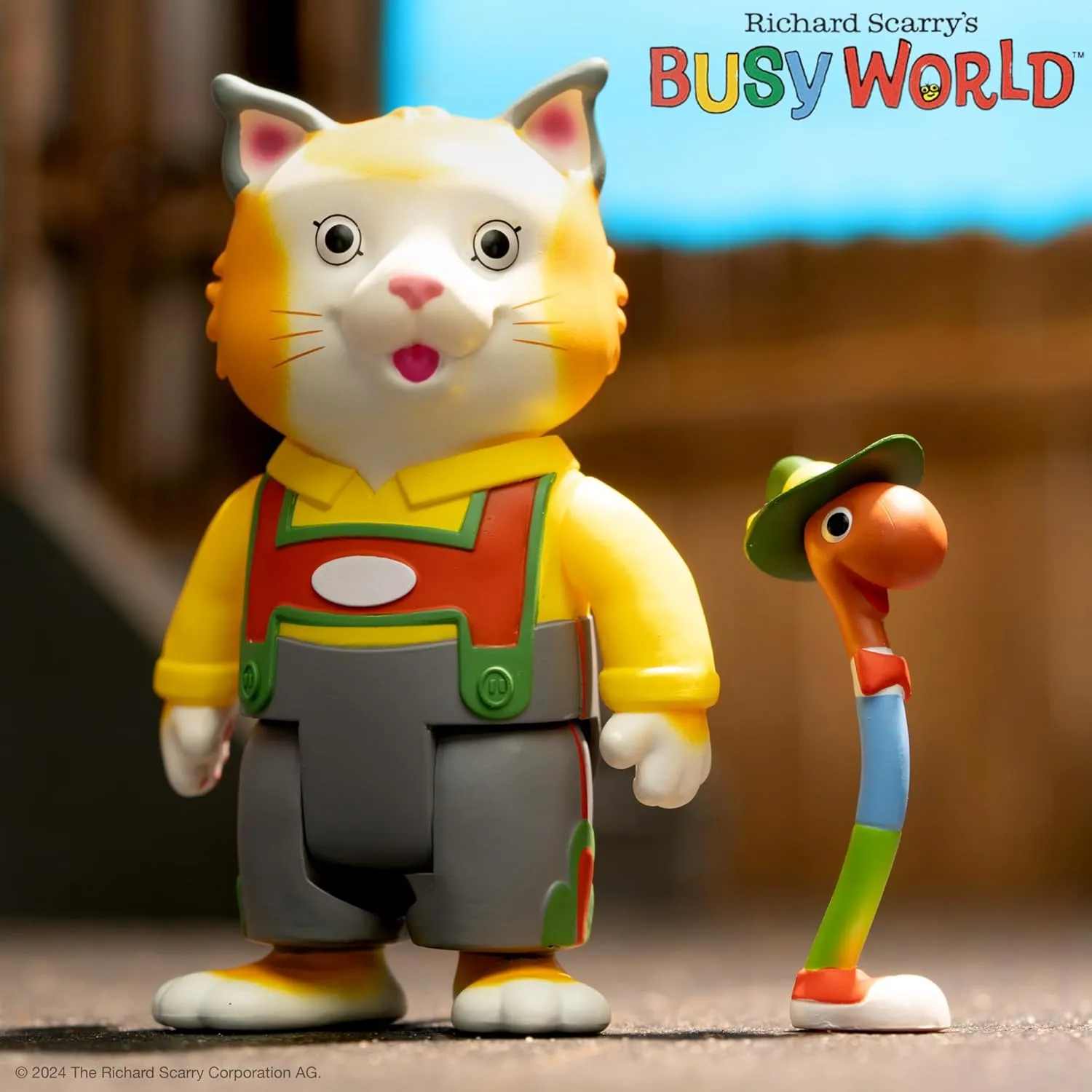 Super7 Richard Scarry Huckle Cat and Lowly Worm - 3.75" Richard Scarry Books Action Figure with Accessory Collectibles and Retro Toys