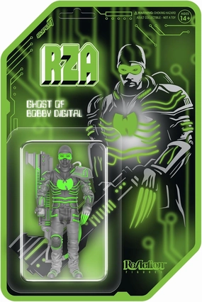 Super7 RZA Bobby Digital (Clear) Reaction Figure - 3.75" RZA Action Figure with Accessory Classic Hip Hop Collectibles and Retro Toys
