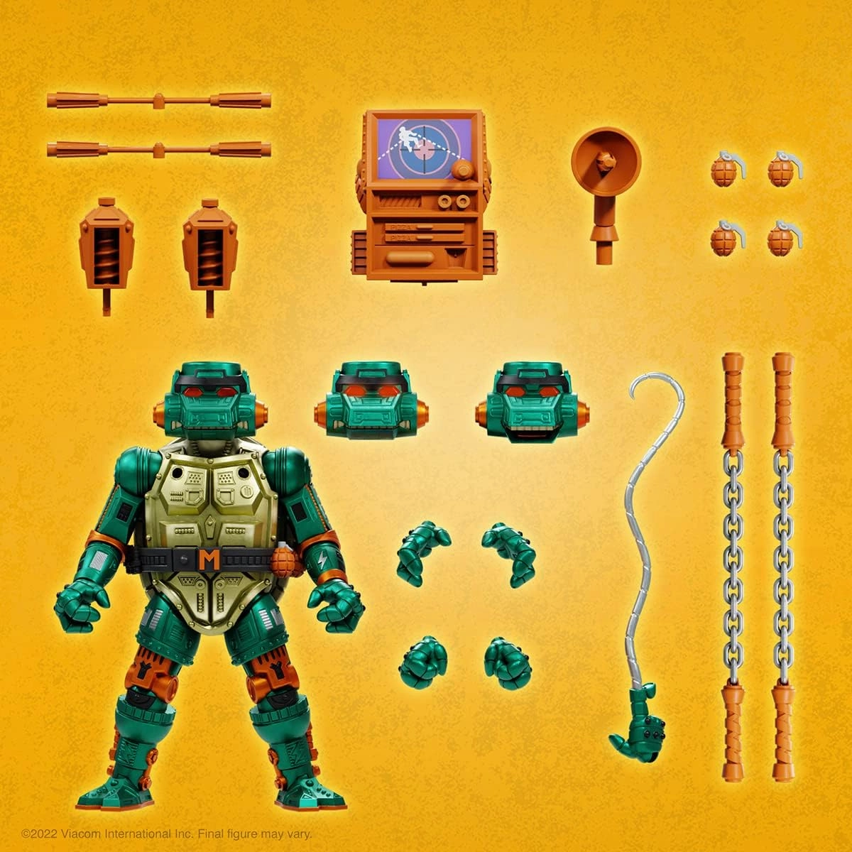 Super7 ULTIMATES! Teenage Mutant Ninja Turtles Metalhead Michelangelo - 7" TMNT Action Figure with Accessories Classic Cartoon Collectibles