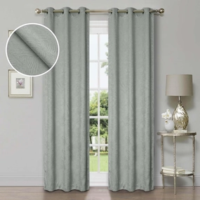 Superior Blackout Curtains, Window Accents, Sun Blocking, Living Room, Bedroom Darkening, Modern Geometric Waves, Grommet Header, Waverly Collection, Set of 2 Panels, 52" x 84", Chrome