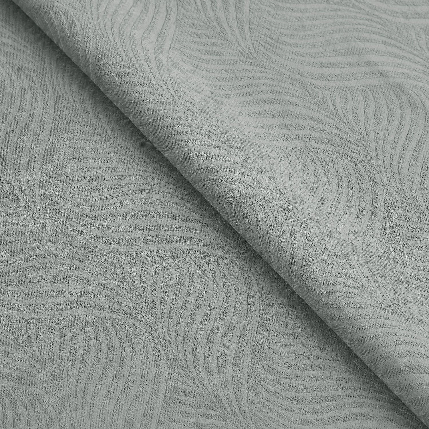 Superior Blackout Curtains, Window Accents, Sun Blocking, Living Room, Bedroom Darkening, Modern Geometric Waves, Grommet Header, Waverly Collection, Set of 2 Panels, 52" x 84", Chrome