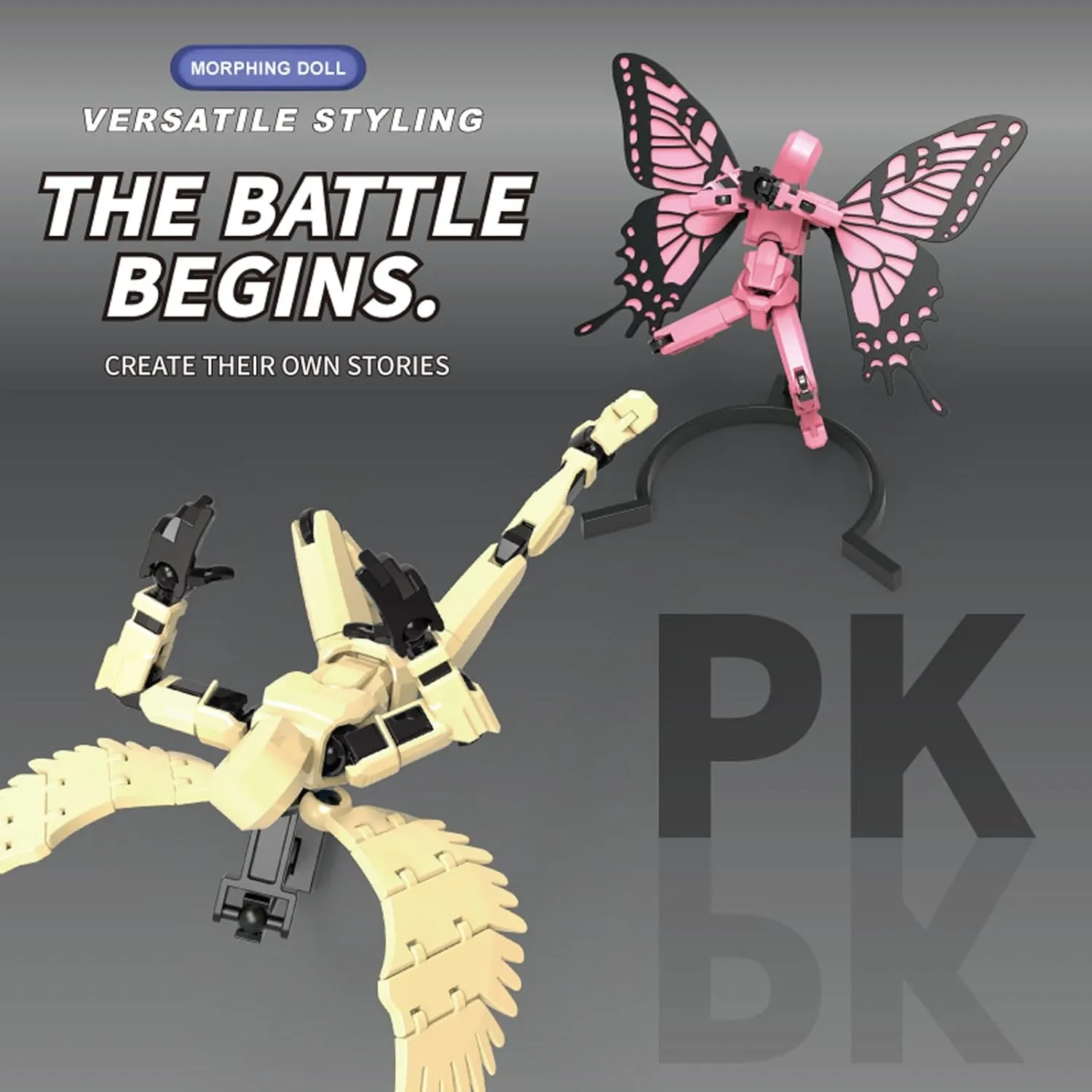 T13 Action Figure, 3D Printed Toy, Ideally Suitable for Interactive Purposes, Tabletop Decorations, Gifts, and The Like. (Six Wings - Milky White)