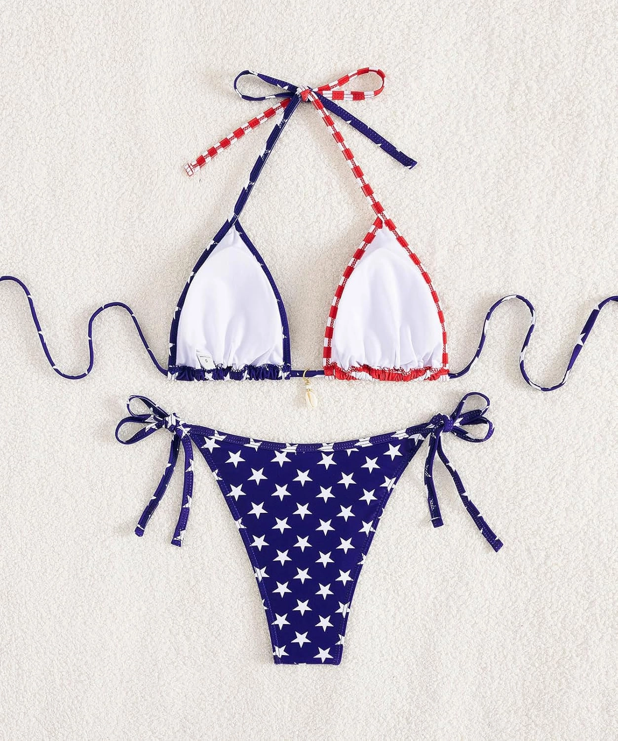 Tainehs Women's Sexy Halter Bikini Set Triangle Top String Swimwear Two Piece Swimsuits Cheeky Bathing Suit