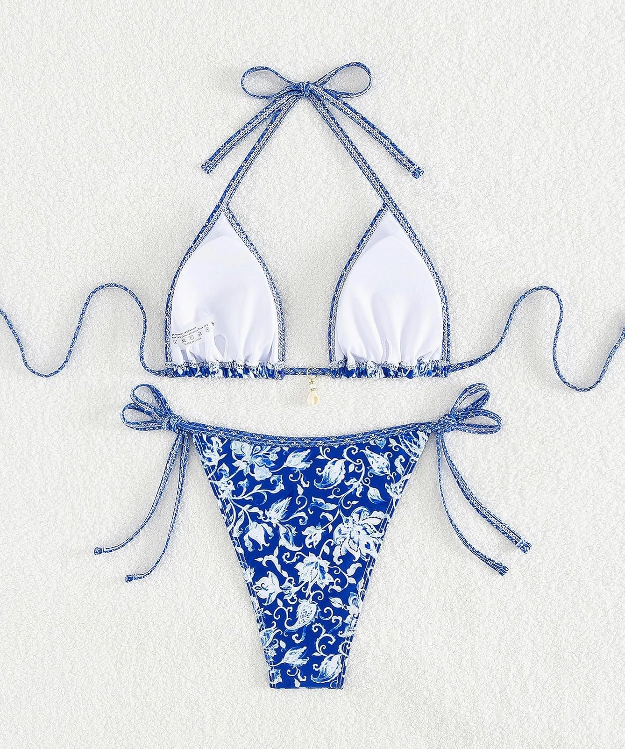 Tainehs Women's Sexy Halter Bikini Set Triangle Top String Swimwear Two Piece Swimsuits Cheeky Bathing Suit