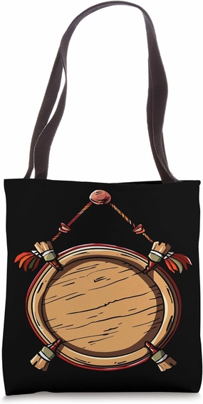 Tambourine Cartoon Vector Tote Bag