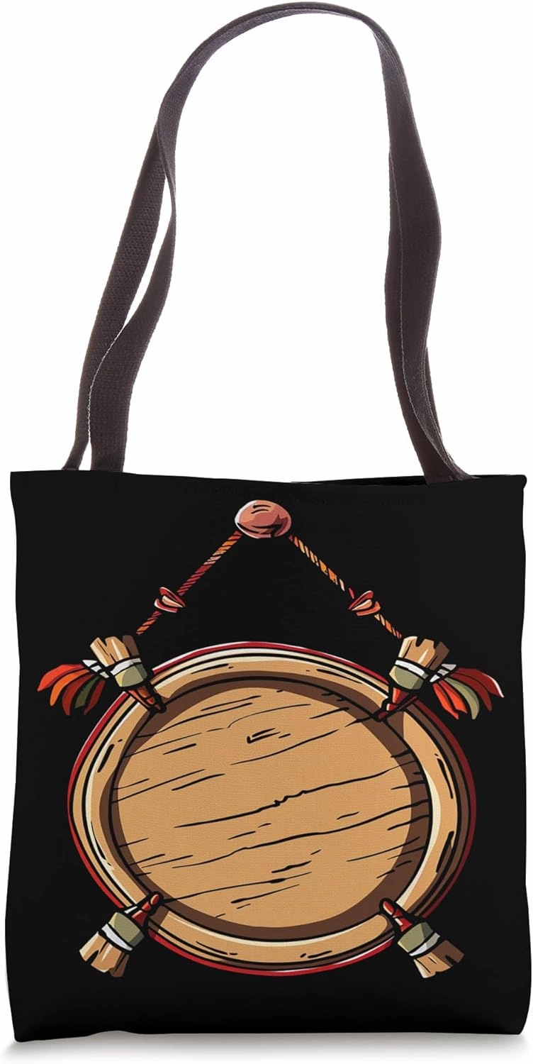 Tambourine Cartoon Vector Tote Bag