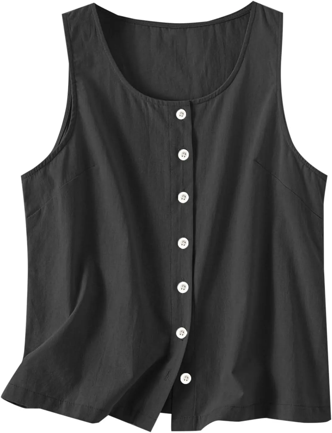 Tank Tops for Women 2025 Summer Crew Neck Women's Tank Tops Button Down Sleeveless Casual Vest Trendy Shirts 2025