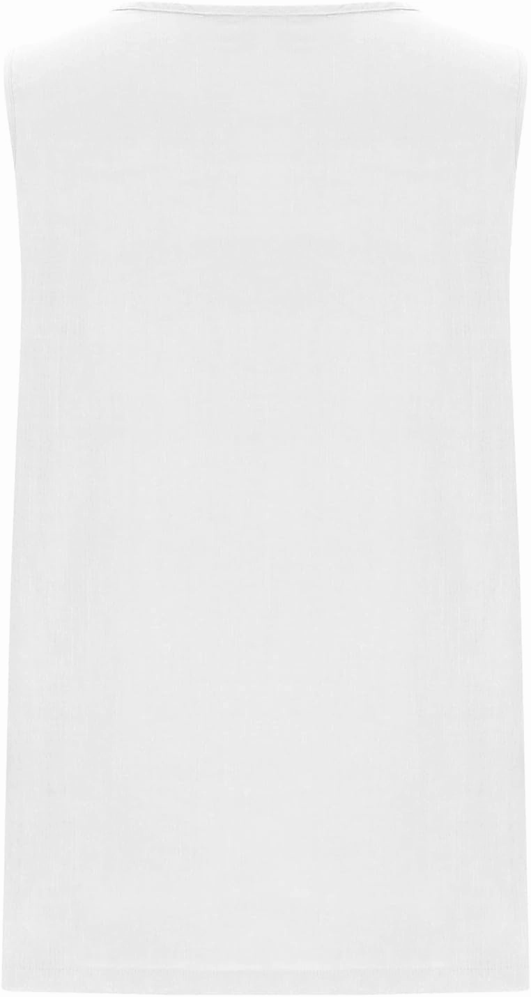 Tank Tops for Women 2025 Plus Size Pleated Side Split Camisole Tank Tops Summer Fashion Crew Neck Sleeveless Vest