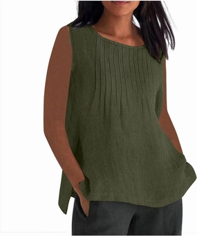 Tank Tops for Women 2025 Plus Size Pleated Side Split Camisole Tank Tops Summer Fashion Crew Neck Sleeveless Vest
