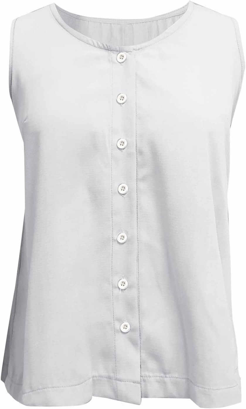 Tank Tops for Women 2025 Summer Crew Neck Women's Tank Tops Button Down Sleeveless Casual Vest Trendy Shirts 2025