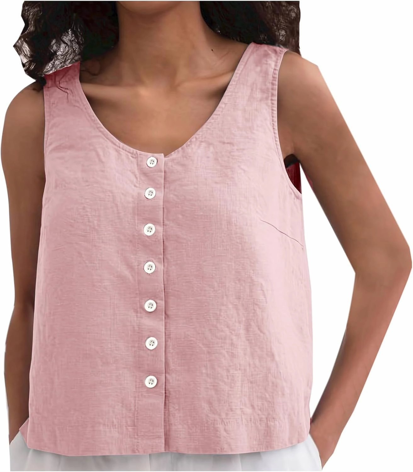 Tank Tops for Women 2025 Summer Crew Neck Women's Tank Tops Button Down Sleeveless Casual Vest Trendy Shirts 2025