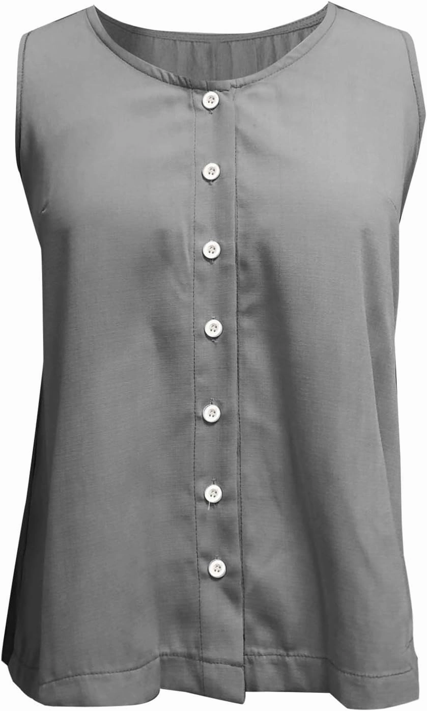 Tank Tops for Women 2025 Summer Crew Neck Women's Tank Tops Button Down Sleeveless Casual Vest Trendy Shirts 2025