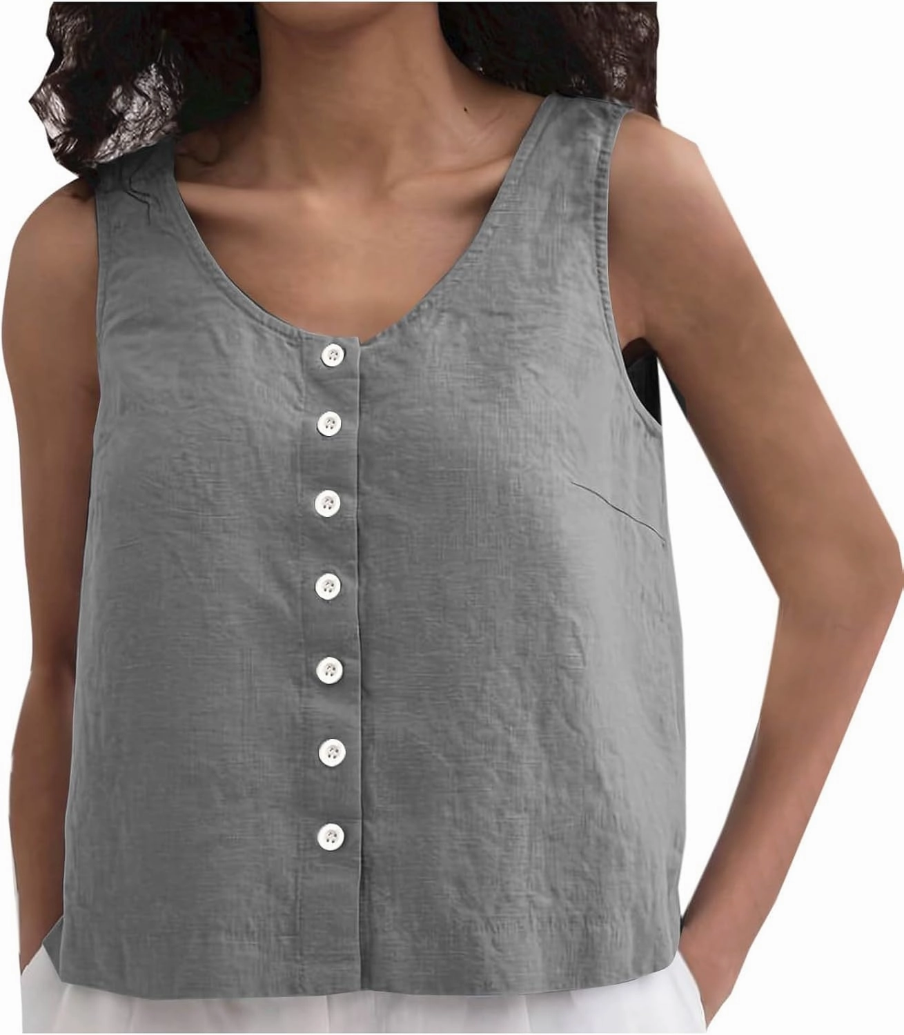 Tank Tops for Women 2025 Summer Crew Neck Women's Tank Tops Button Down Sleeveless Casual Vest Trendy Shirts 2025