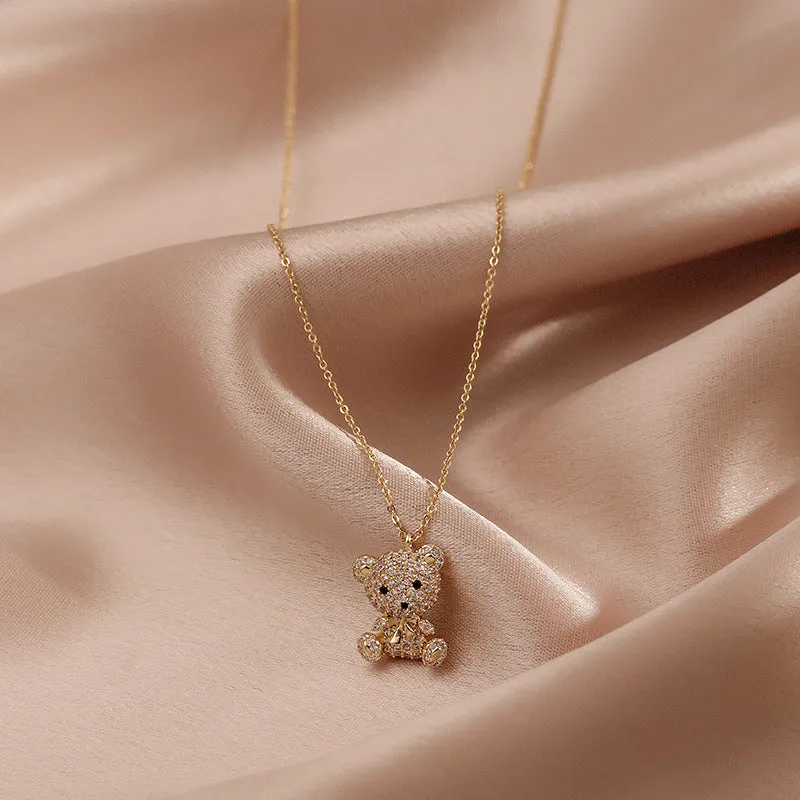 Teddy Bear Pendant Necklace – Cute & Elegant Jewelry for Women