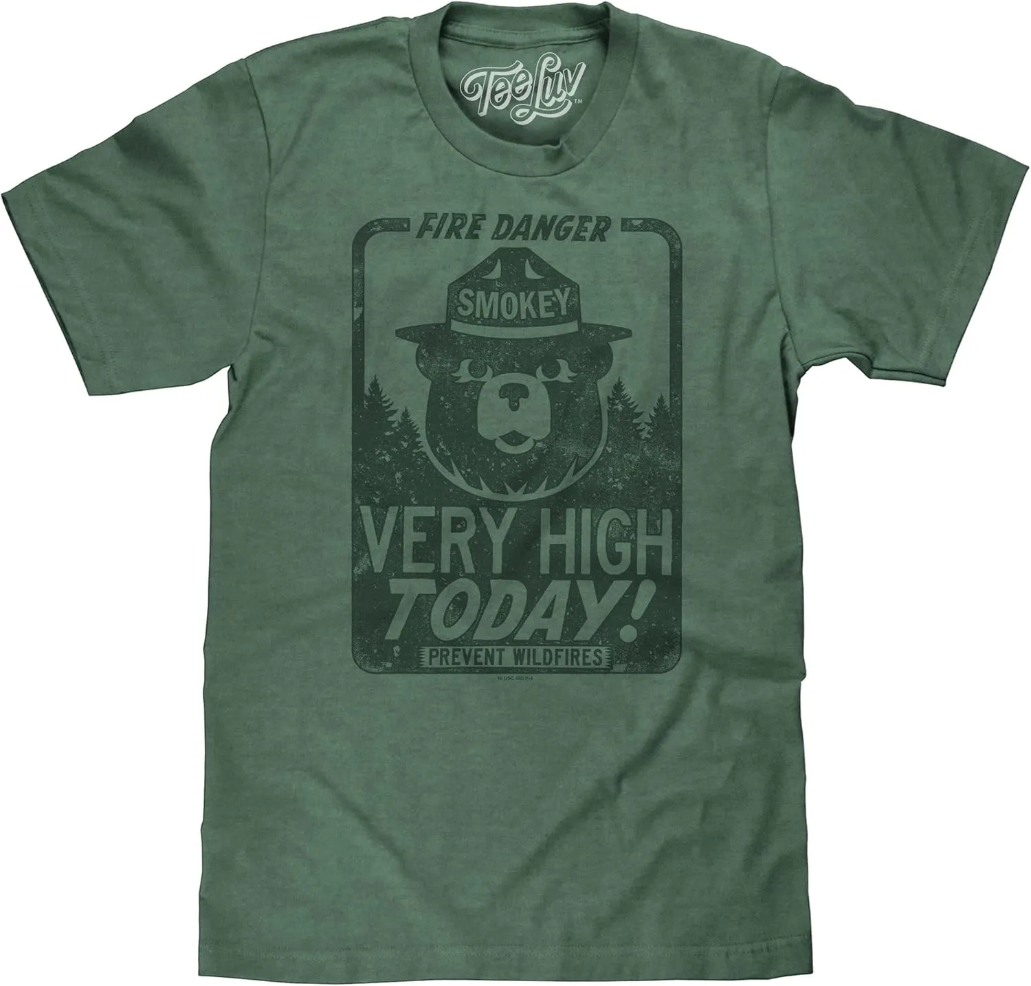 Tee Luv Men's Smokey Bear Shirt - Fire Danger Very High Today T-Shirt