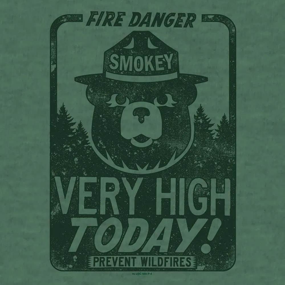 Tee Luv Men's Smokey Bear Shirt - Fire Danger Very High Today T-Shirt