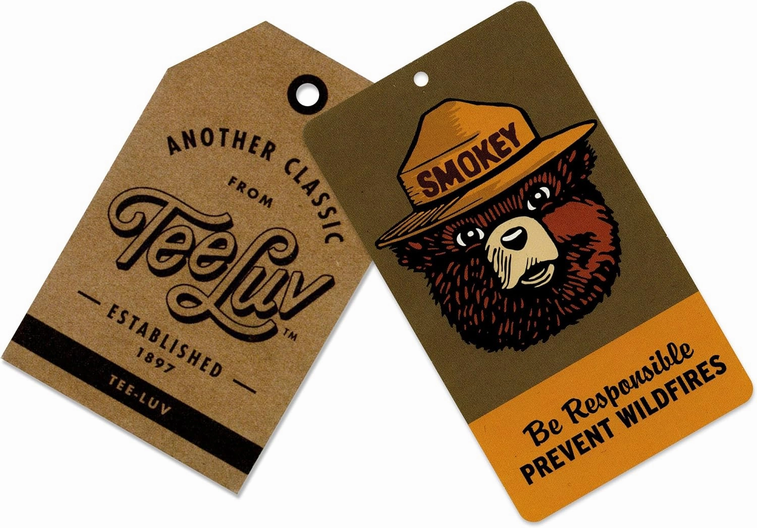 Tee Luv Men's Smokey Bear T-Shirt - Retro Smokey Says Keep It Green Mascot Shirt