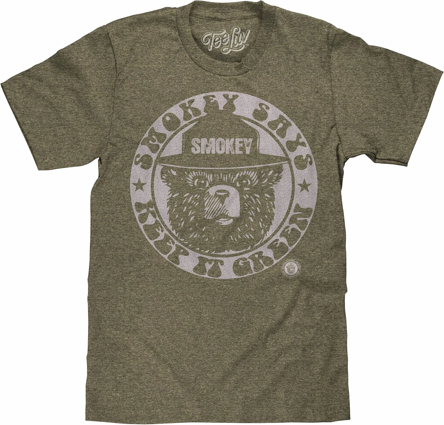 Tee Luv Men's Smokey Bear T-Shirt - Retro Smokey Says Keep It Green Mascot Shirt