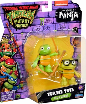Teenage Mutant Ninja Turtles 83290 Turtle Tots Action Figure 2-Pack Featuring Leonardo and Donatello. Ideal Present for Boys 4 to 7 Years and TMNT Fans