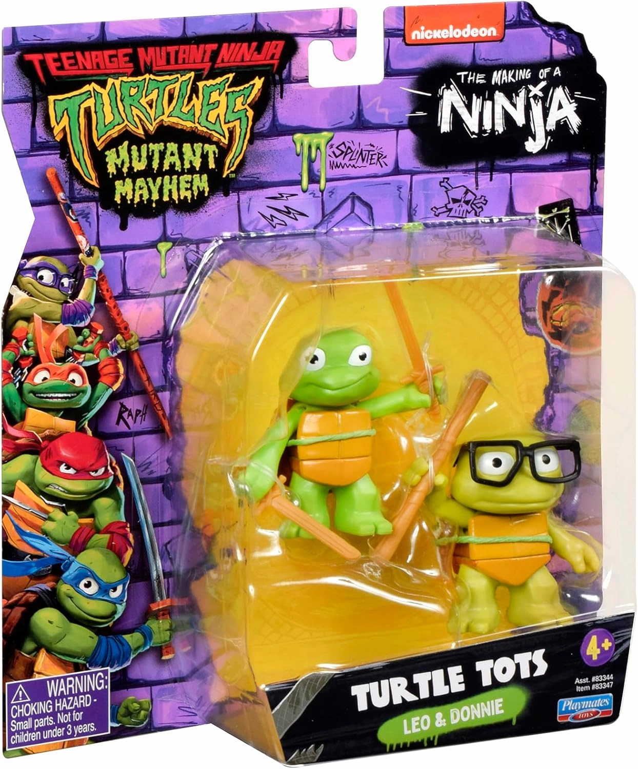 Teenage Mutant Ninja Turtles 83290 Turtle Tots Action Figure 2-Pack Featuring Leonardo and Donatello. Ideal Present for Boys 4 to 7 Years and TMNT Fans