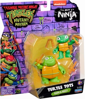 Teenage Mutant Ninja Turtles 83291 Turtle Tots Action Figure 2-Pack Featuring Michelangelo and Raphael. Ideal Present for Boys 4 to 7 Years and TMNT Fans