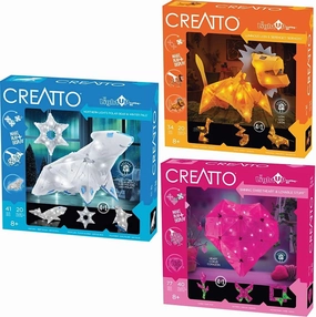 Thames & Kosmos Creatto Light-Up 3D Puzzles 3-Pack Bundle | Northern Lights Polar Bear, Luminous Lion, and Shining Sweetheart