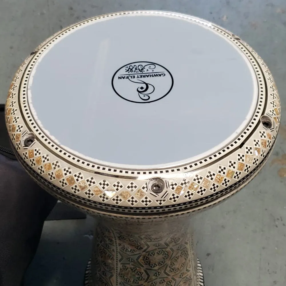 The 17'' The Golden Sun Gawharet El Fan Darbuka Doumbek