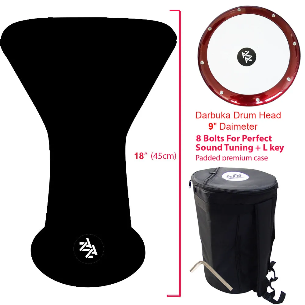 The 18 '' Sombaty Horizon  Zaza Percussion Egyptian Style Darbuka With 9'' Drum Head (Purple Haze-9'')